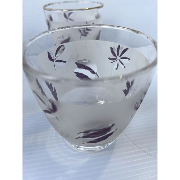 Vintage Libbey Silver Leaf Frosted Glasses - Set of 6 - Picture 6 of 9